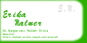 erika malmer business card